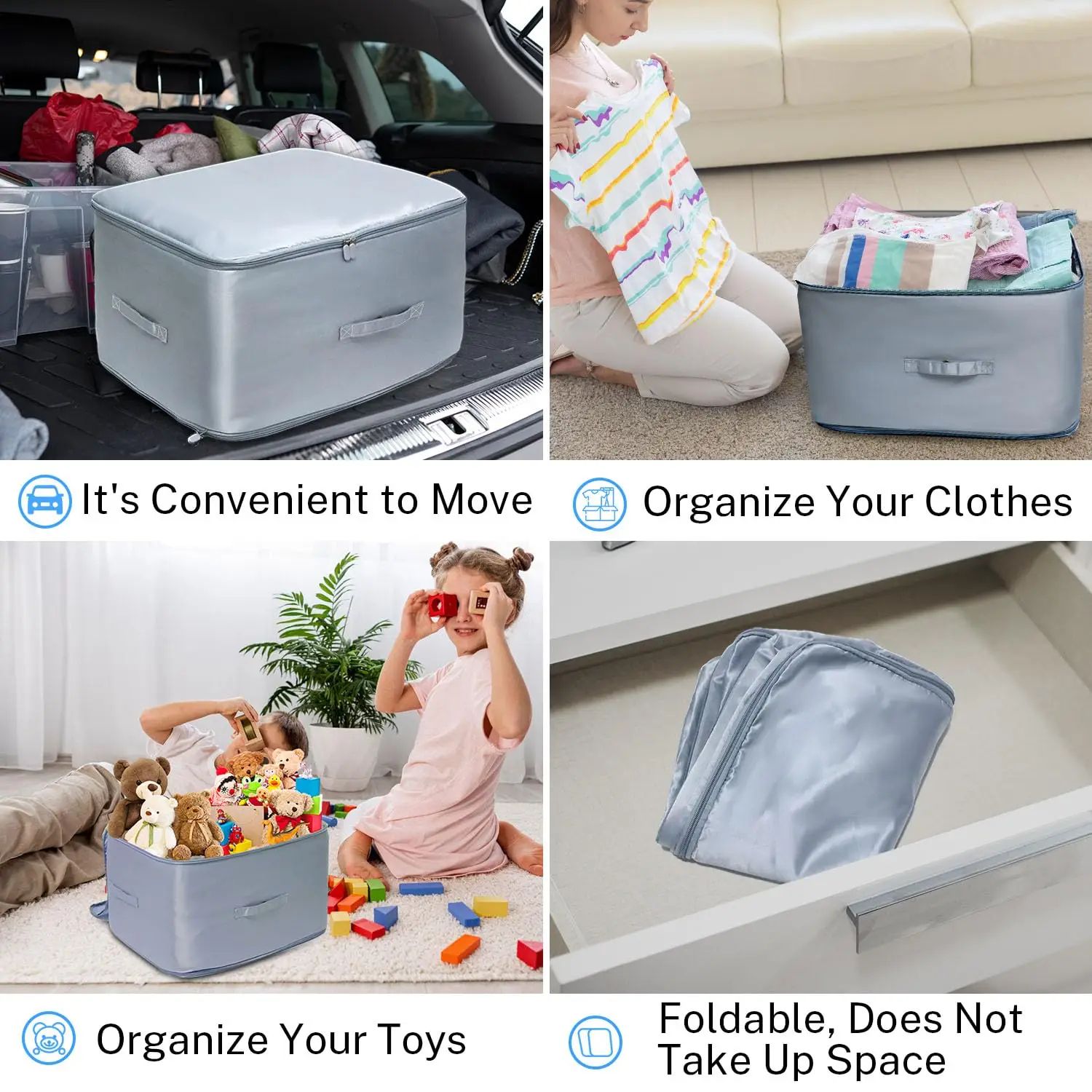 Foldable Ultra Space Saving Self Compression Organizer, Quilt Bags for Storage,Moving Organizer Bags for Comforters and Blankets