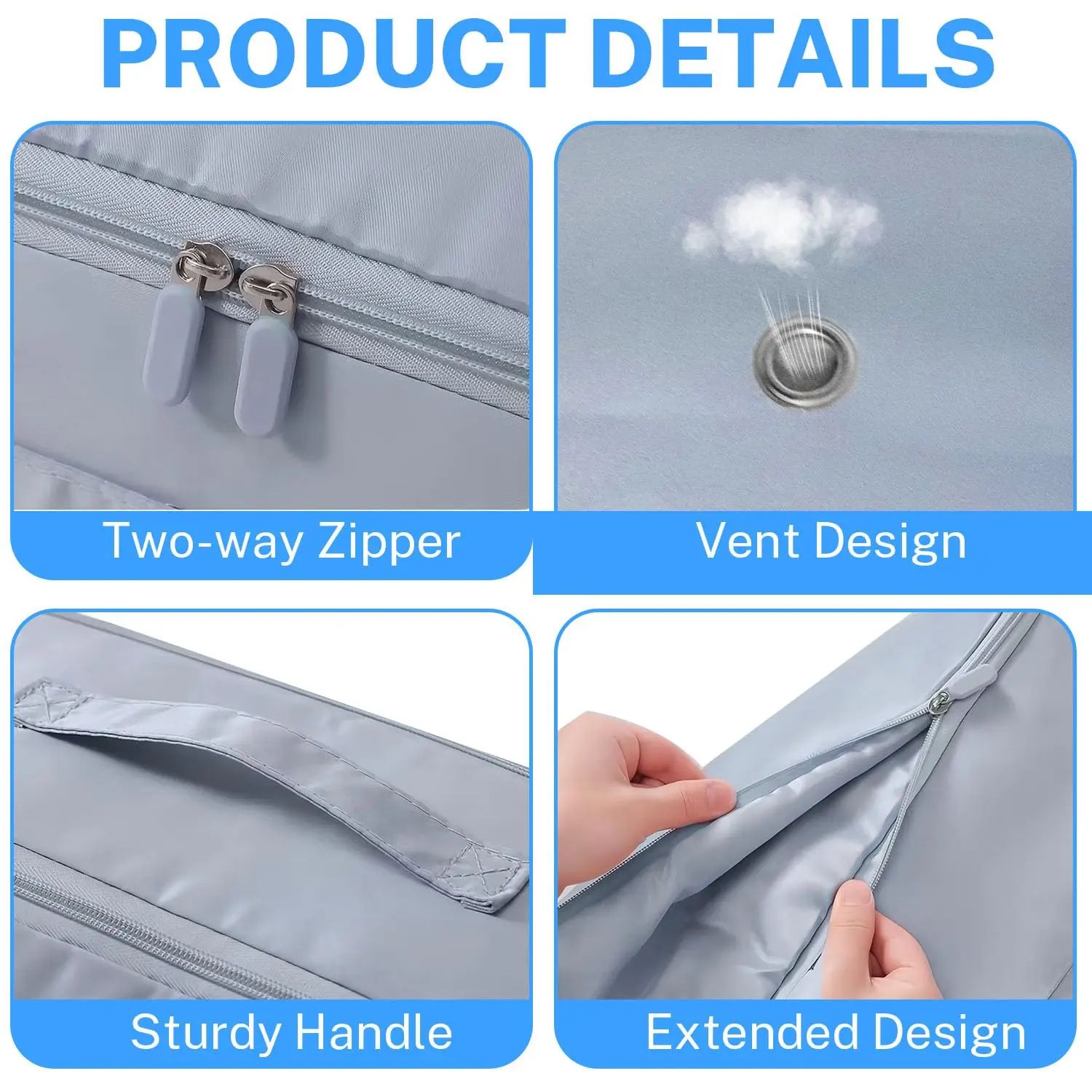 Foldable Ultra Space Saving Self Compression Organizer, Quilt Bags for Storage,Moving Organizer Bags for Comforters and Blankets