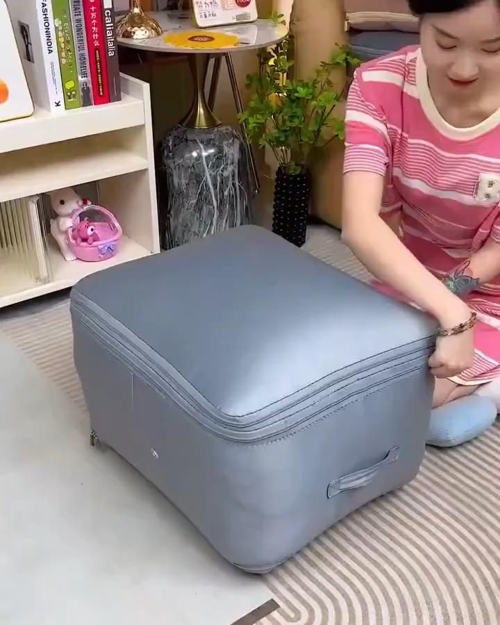 Foldable Ultra Space Saving Self Compression Organizer, Quilt Bags for Storage,Moving Organizer Bags for Comforters and Blankets