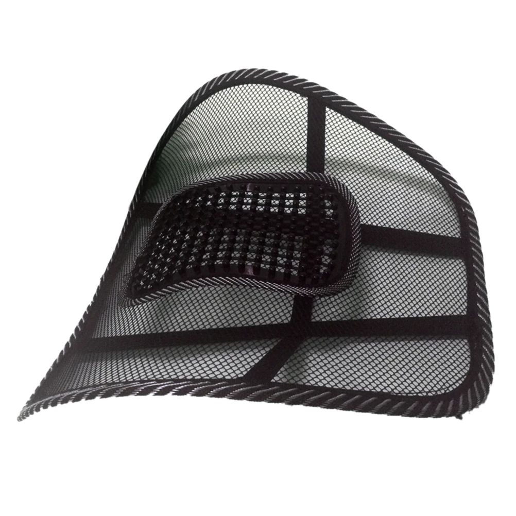 Lumbar Support Back Cushion Soft Car Seat Chair Cushion Pad Black Mesh Massage Vent Mesh Lumbar Lower Back Brace Support Seat