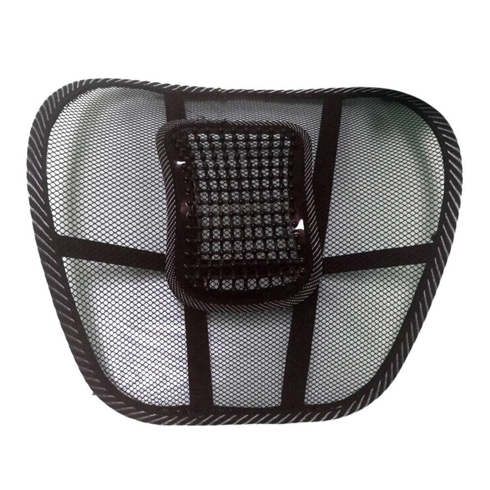 Lumbar Support Back Cushion Soft Car Seat Chair Cushion Pad Black Mesh Massage Vent Mesh Lumbar Lower Back Brace Support Seat