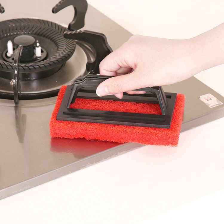 Household Tile & Kitchen Cleaning Brush – Multi-Functional Sponge with Handle for Bathtub, Stove, and Surface Scrubbing