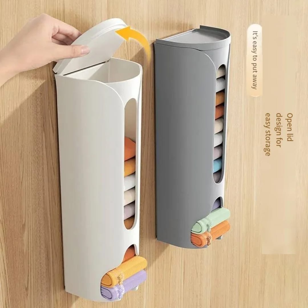 Wall-Mounted Underwear Storage Box – Punch-Free Three-in-One Sock & Underwear Organizer, Space-Saving Lazy Storage Solution