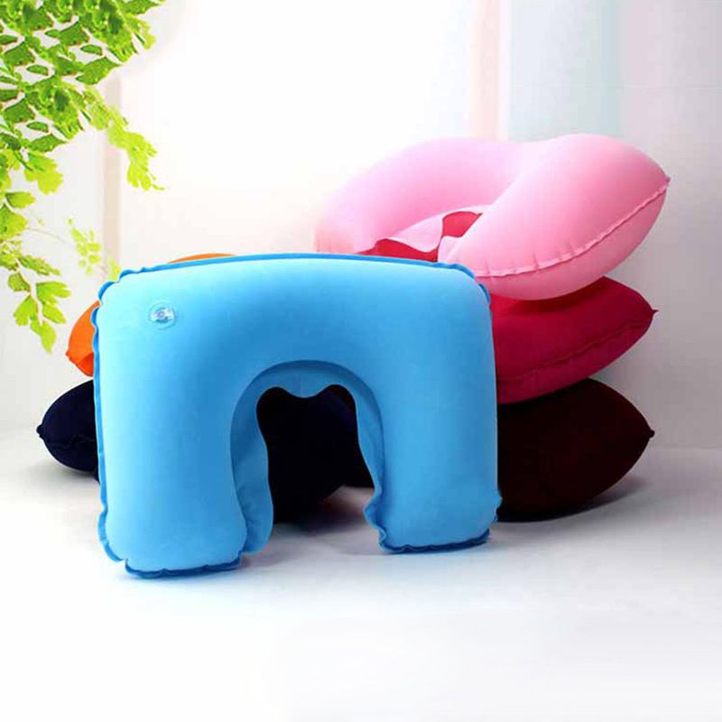 Inflatable Travel Neck Pillow – Portable U-Shaped Pillow with Eye Mask & Ear Plugs, Perfect for Airplane, Car, Office, and Nap Breaks