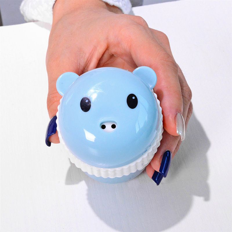 Plastic Cartoon Toothpick Box – Creative Bear-Shaped Toothpick Holder for Home & Living Room, Portable Round Design