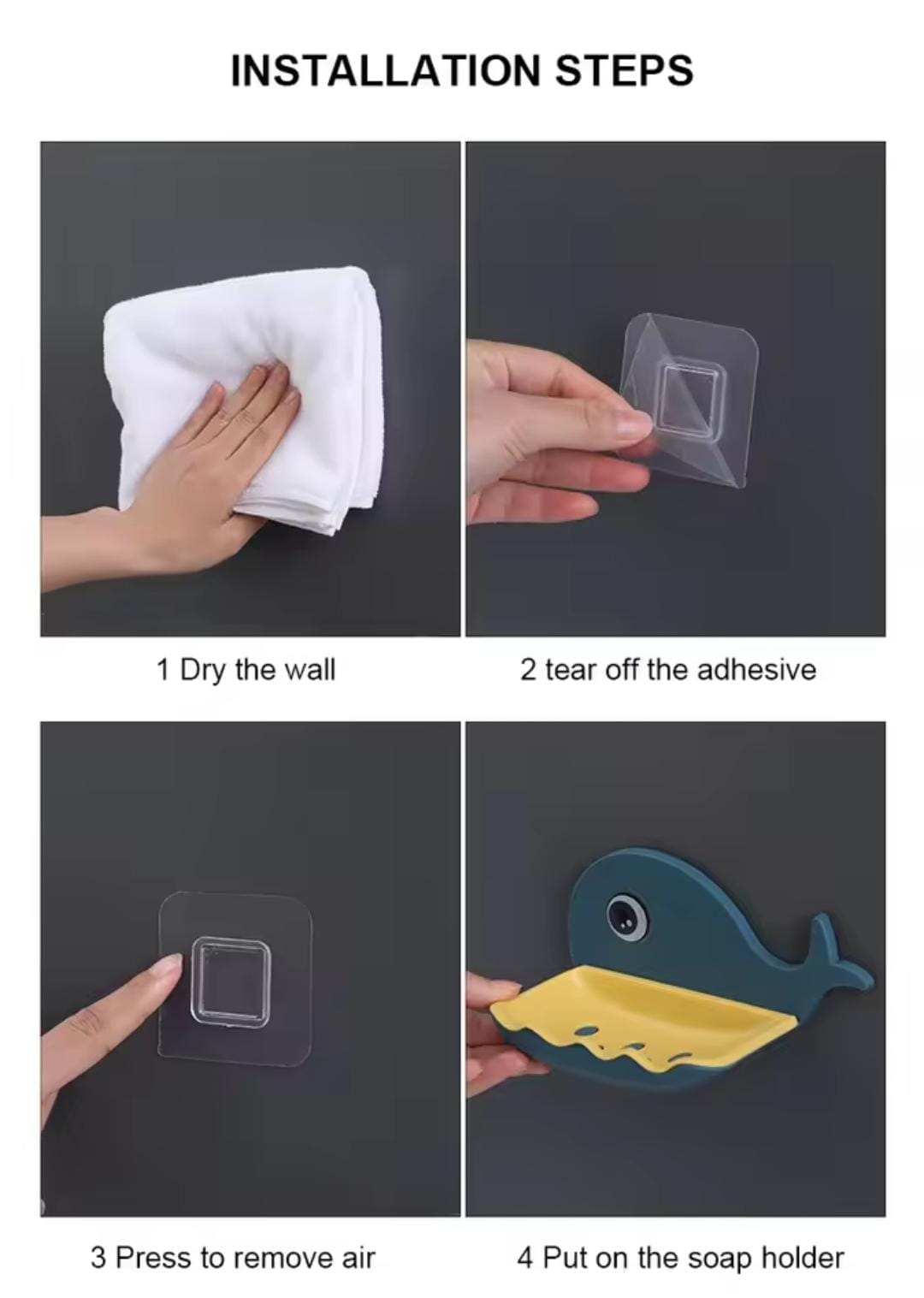Whale Soap Box – Punch-Free Wall-Mounted Double-Layer Bathroom Rack, Drainable Soap & Toiletry Organizer