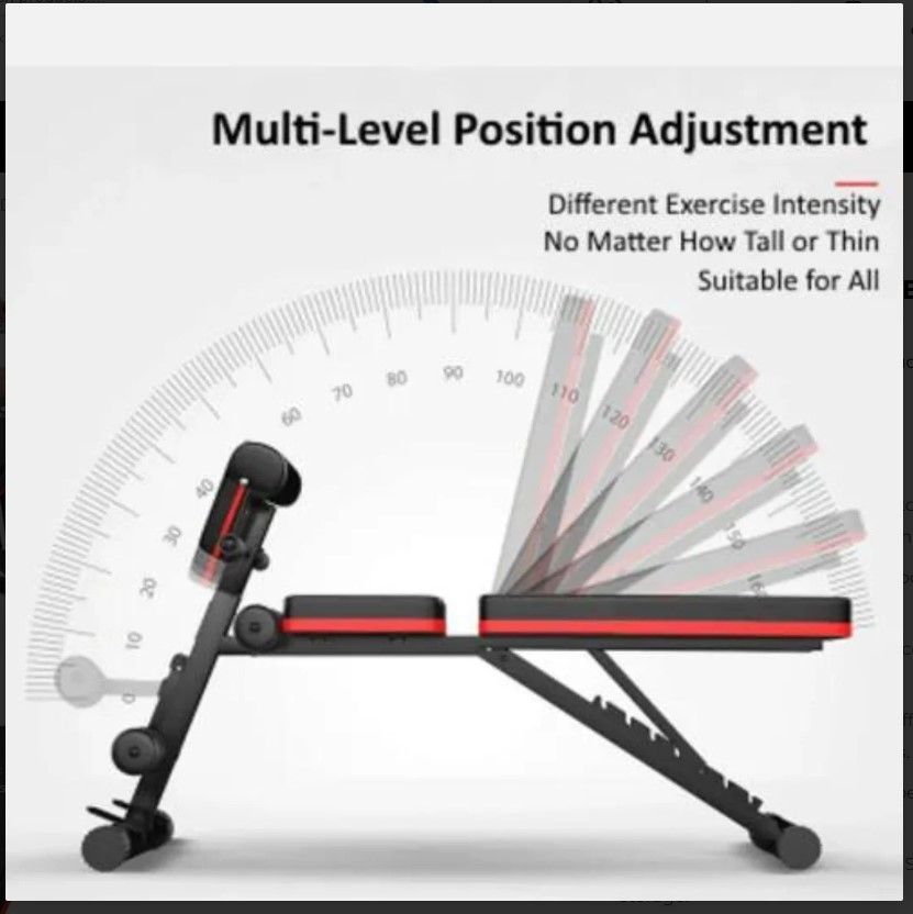 Adjustable Multi Functional Weight Bench Foldable Home Gym Strength Training Bench with Preacher Curl Pad Resistance Bands Incline Decline Flat Workout Bench for Full Body Exercise Fitness Equipment