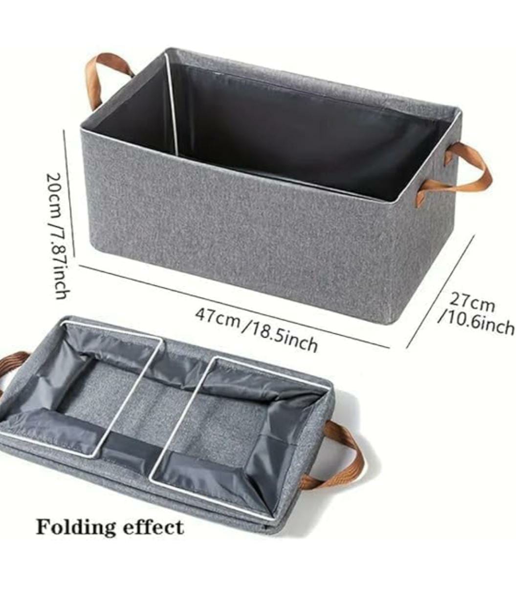 Foldable Clothes Storage Bag Laundry Bin 47x29x20cm Large Capacity Organizer with Handles Durable Fabric Collapsible Laundry Basket for Home Bedroom Closet Storage Solution Space Saving Design