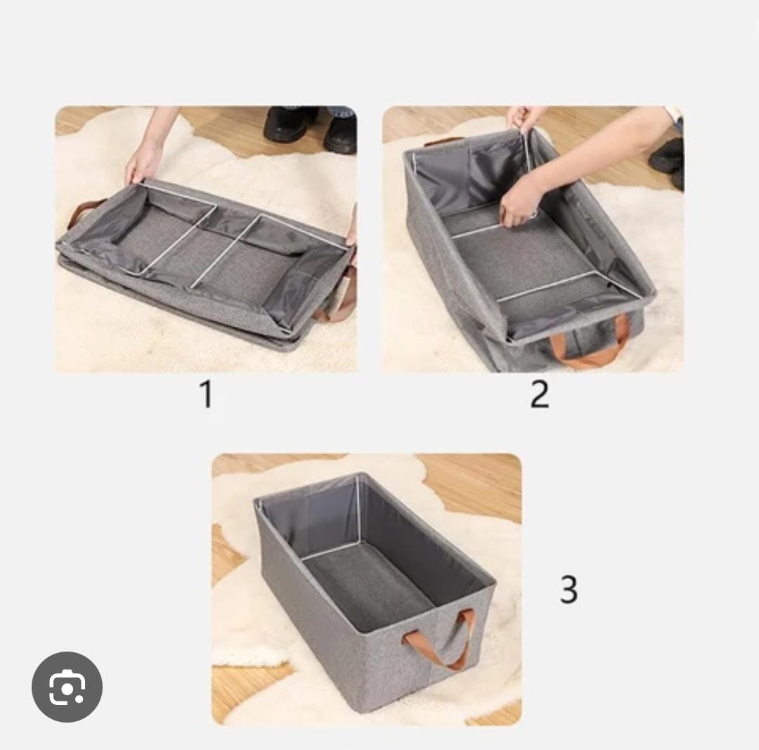 Foldable Clothes Storage Bag Laundry Bin 47x29x20cm Large Capacity Organizer with Handles Durable Fabric Collapsible Laundry Basket for Home Bedroom Closet Storage Solution Space Saving Design