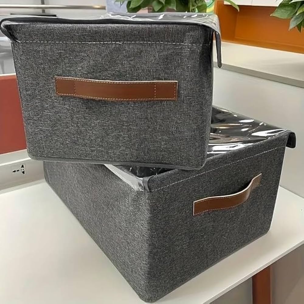 Foldable Clothes Storage Bag Laundry Bin with Lid 47x29x20cm Dustproof Large Capacity Organizer Collapsible Fabric Basket for Home Bedroom Closet Storage Space-Saving Durable Design