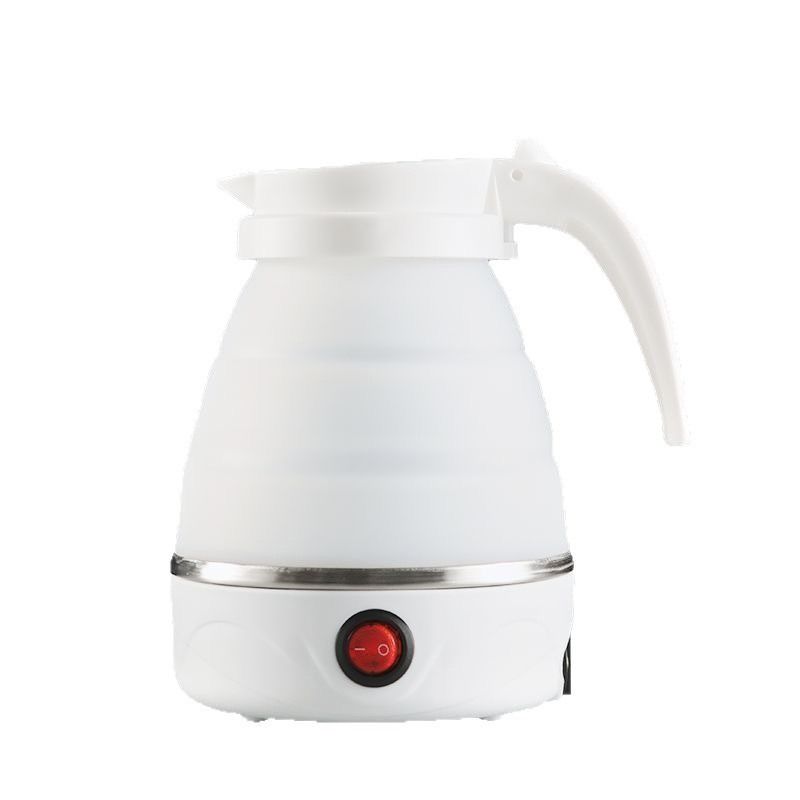 Foldable Portable Electric Kettle 600ml Silicone Body Stainless Steel Heating Base 600W Fast Boil Travel Kettle White Blue Compact Lightweight Demo Available Wholesale