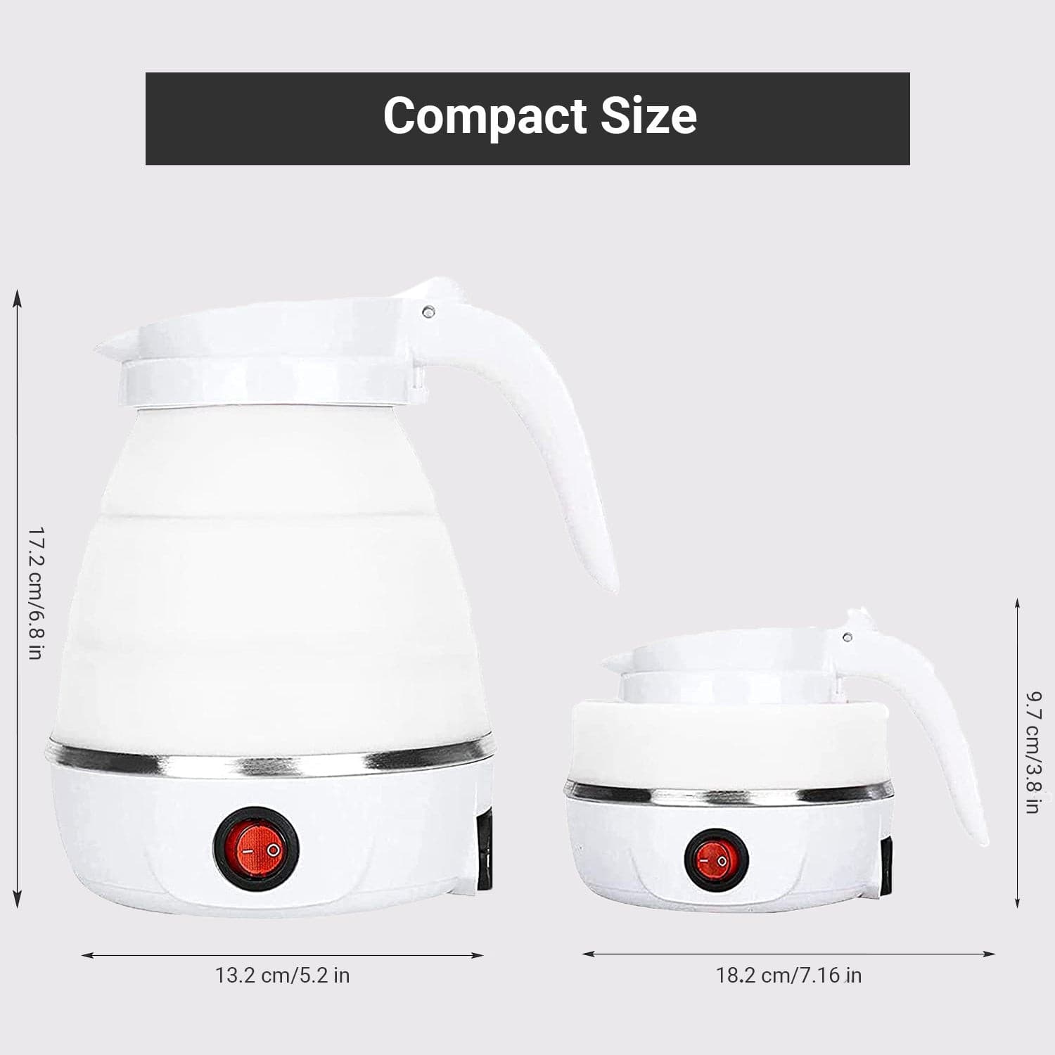 Foldable Portable Electric Kettle 600ml Silicone Body Stainless Steel Heating Base 600W Fast Boil Travel Kettle White Blue Compact Lightweight Demo Available Wholesale