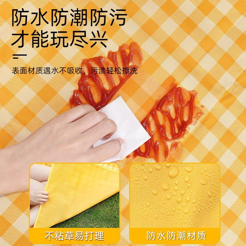 Picnic Mat Outdoor Camping Waterproof Thickened Portable Moisture-Proof Mat Beach Mat for Spring Travel Hiking Outdoor Activities Green Red Yellow