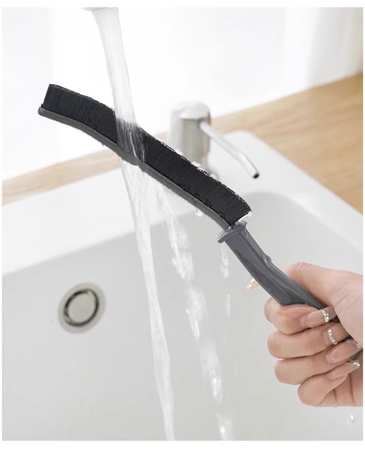 2pcs Multifunctional Bathroom Gap Cleaning Brush Long Handle Hard-Bristled Narrow Gap Window Door Household Cleaning Tool for Tight Spaces Efficient Deep Clean
