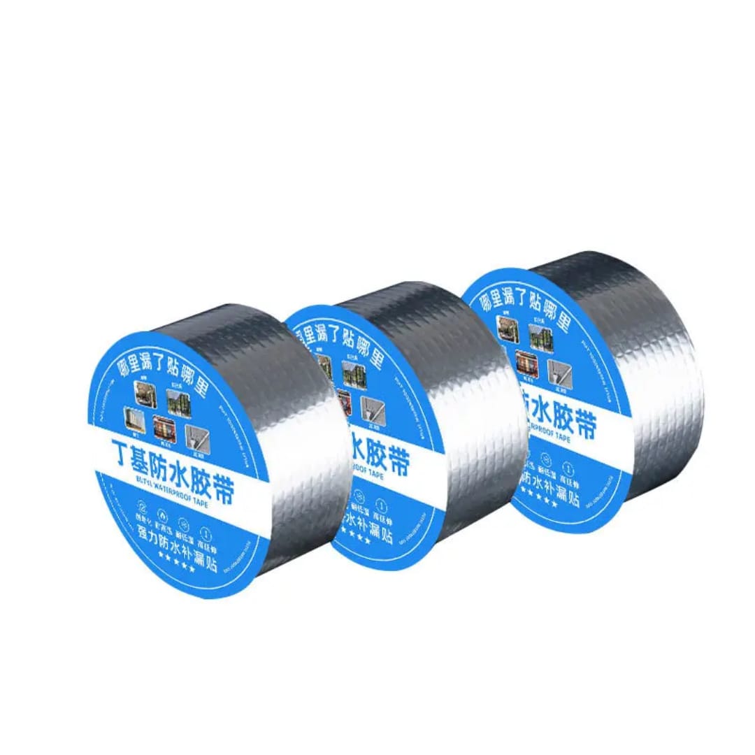 Waterproof Aluminum Foil Butyl Tape: Coiled Self-Adhesive Sealing Roof Leak Repair Color Steel Bungalow Cracks Sizes 5×500 10×500 20×500 Durable Weatherproof Fix.