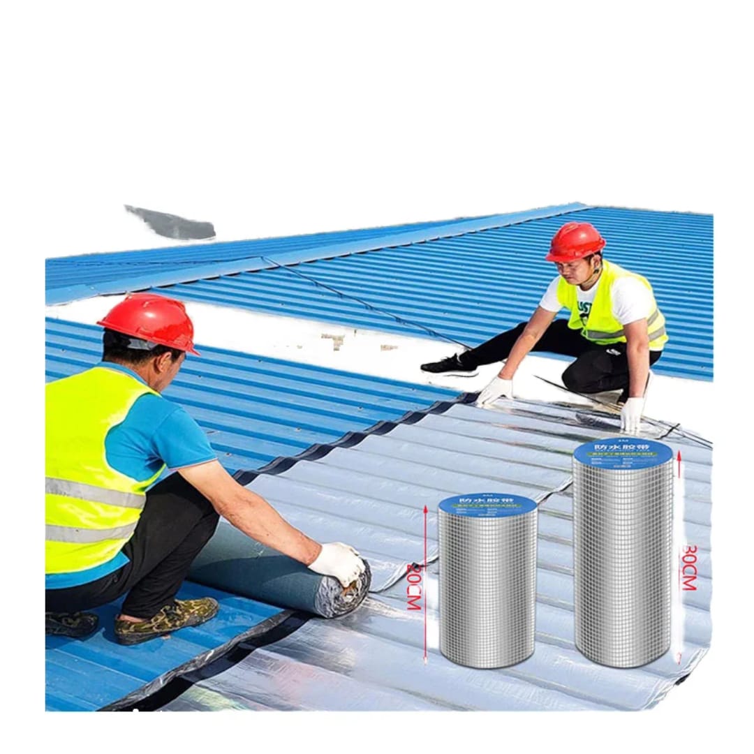 Waterproof Aluminum Foil Butyl Tape: Coiled Self-Adhesive Sealing Roof Leak Repair Color Steel Bungalow Cracks Sizes 5×500 10×500 20×500 Durable Weatherproof Fix.