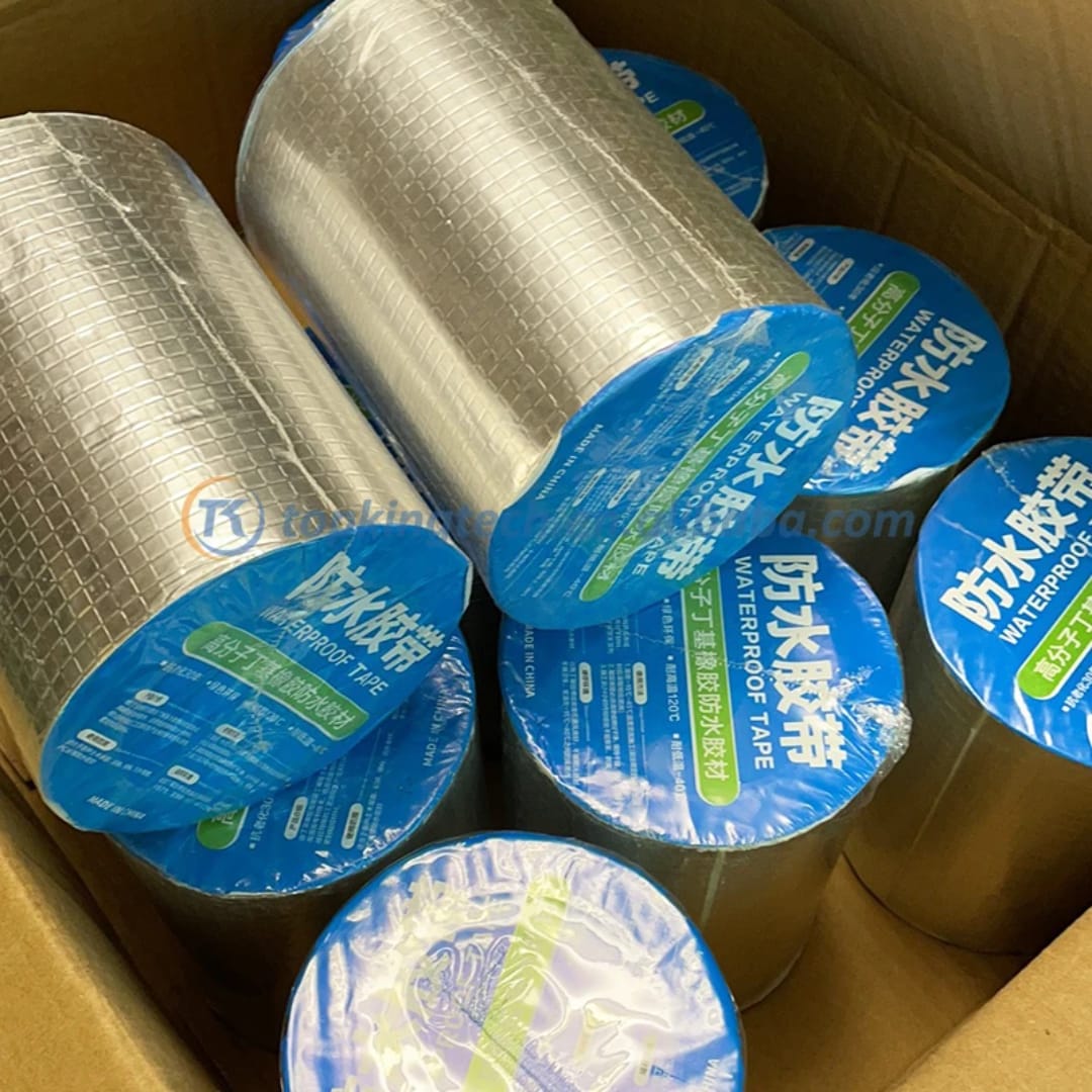 Waterproof Aluminum Foil Butyl Tape: Coiled Self-Adhesive Sealing Roof Leak Repair Color Steel Bungalow Cracks Sizes 5×500 10×500 20×500 Durable Weatherproof Fix.