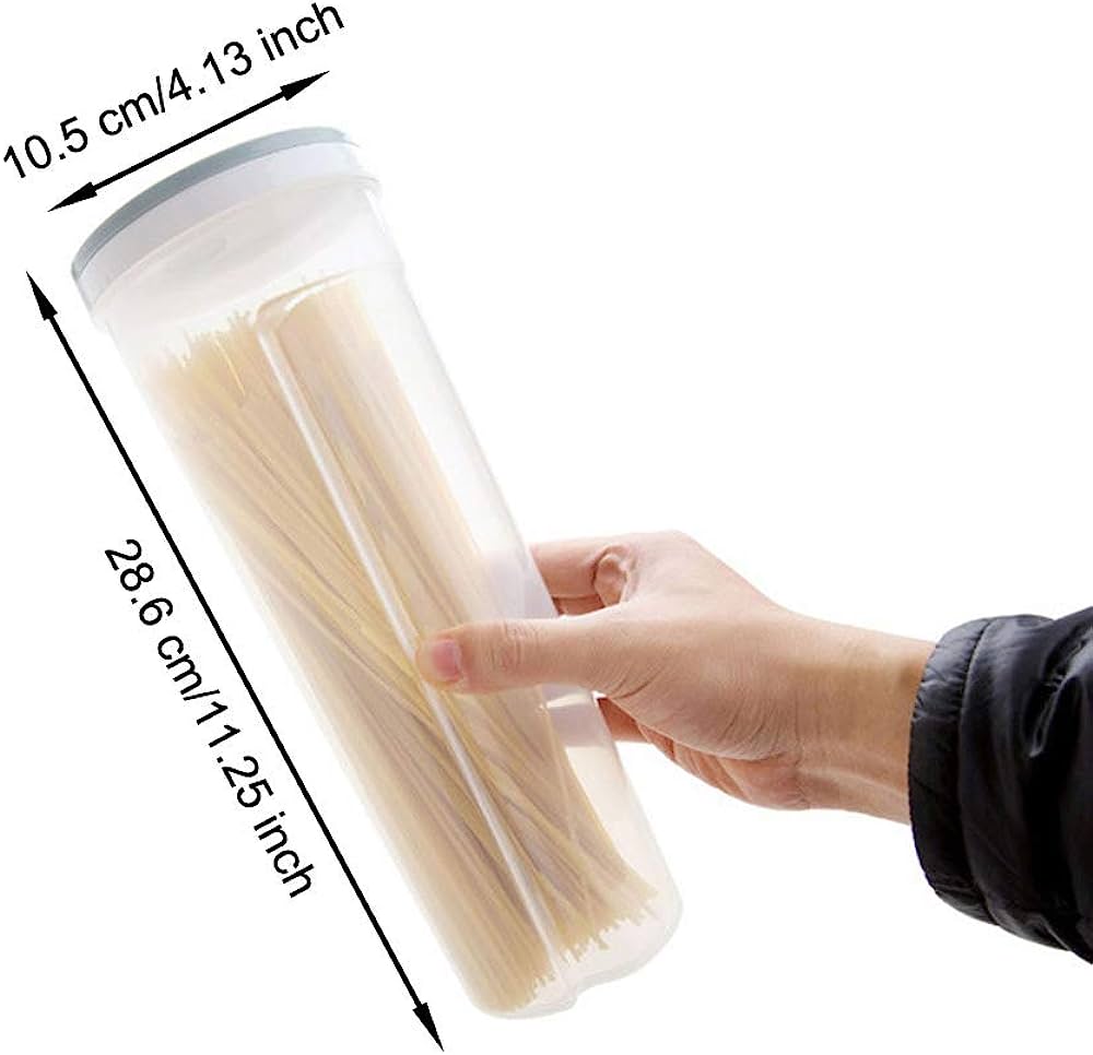 Kitchen Storage Cereal Containers OR Spaghetti NoodlesMulti-Purpose: Tall Slim Transparent Acrylic Silicone Seal Fresh Dry Foods Pantry Storage Stackable Kitchen Organization Essential Gift.Multi-Purp
