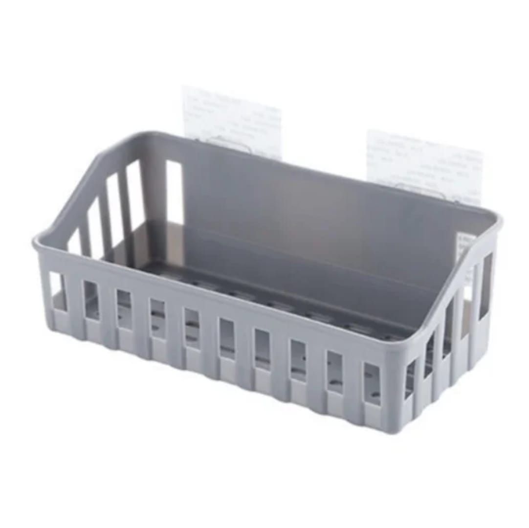 Plain Hollow Bathroom Storage Rack: Non-Perforated Seamless Wall-Mounted Toiletries Basket White Blue Grey Beige Space-Saving Durable Moisture-Resistant Organizer Gift.