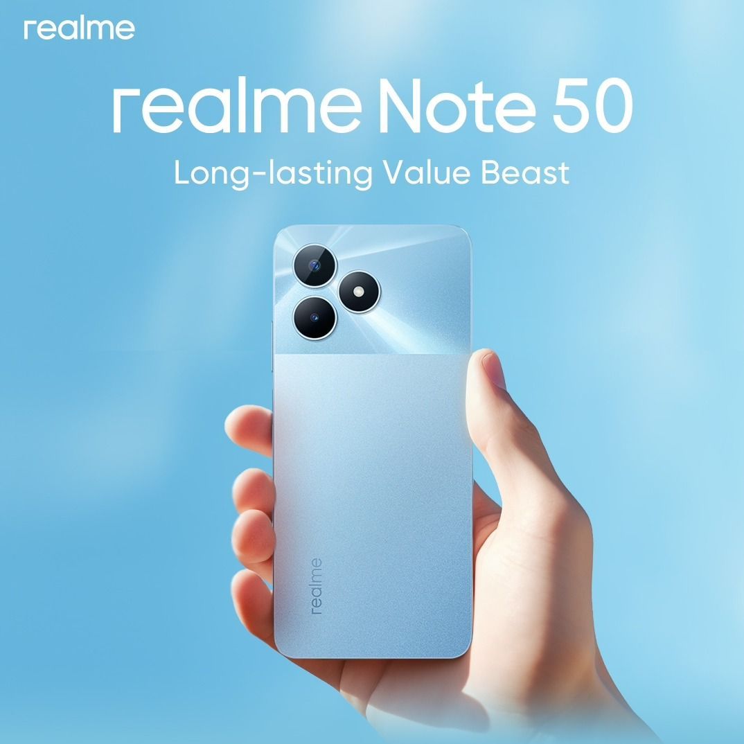 [Tech Week] Realme Note 50 256GB ROM + 8(4+4)GB RAM 6.74" 90Hz 13MP AI Camera IP54 Drop Dust Water Resistant Ultra Slim 5000mAh Type-C Android 13 Smart Phones Side Fingerprint phone