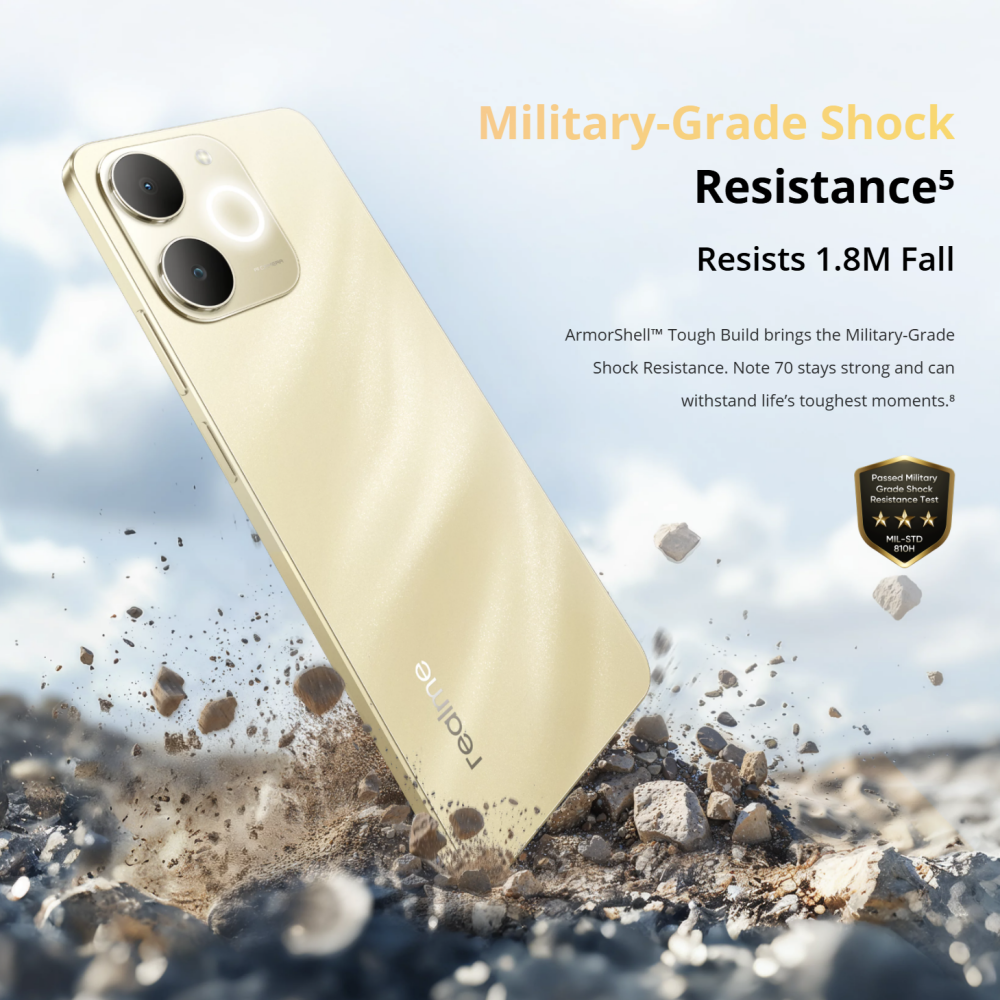 [Brand Day Only] New Arrival Realme Note 70 128GB+4GB 6.74'' 90Hz  6300mAh Massive Battery 7.94mm Ultra Slim 13MP AI Cam IP54 Waterproof Android 15 Type-C 4G Dual-SIM Smart Phones