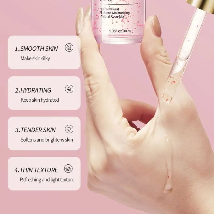 Sadoer 5 in 1 Pack, Rose Water + Pomegranate Serum + Vitamin C Serum + Salicylic Acid Acne Serum + Turmeric Anti Oxidation Tumeric Serum, The set gives Moisturized Skin, Eliminate Acne, Face Brightren