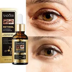 Sadoer 5 in 1 Pack, Retinol Eye Bags and Dark Circles Serum + Fruit Acid AHA BHA Serum + Salicylic Acne Treatment Serum + Vitamin C Face Brightening +Collagen  Serum Anti Aging for Youthful Skin