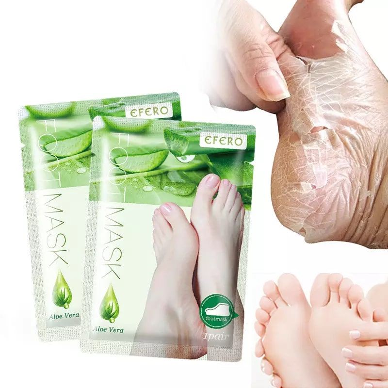 4  Pieces Exfoliating Foot Mask Package, 2 Aloe Vera Foot Peeling Mask + 2 Lavender Foot Peeling Mask Softening and Moisturizing Mask, Ensures Soft Hands and Foot