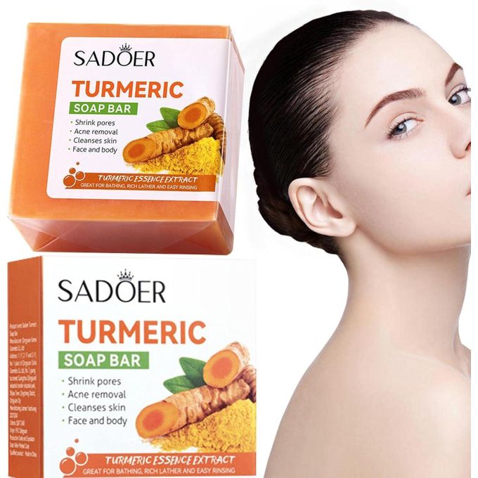 3 Pieces Turmeric Soap, Tumeric Soap, Moisturizes the Skin, Increase Water Retention, Remove Acnes, Like Vitamin C it Fade Dark Marks, Shrink Pores, Brighten Skin, Soften Skin, Anti Acne, Oil Control