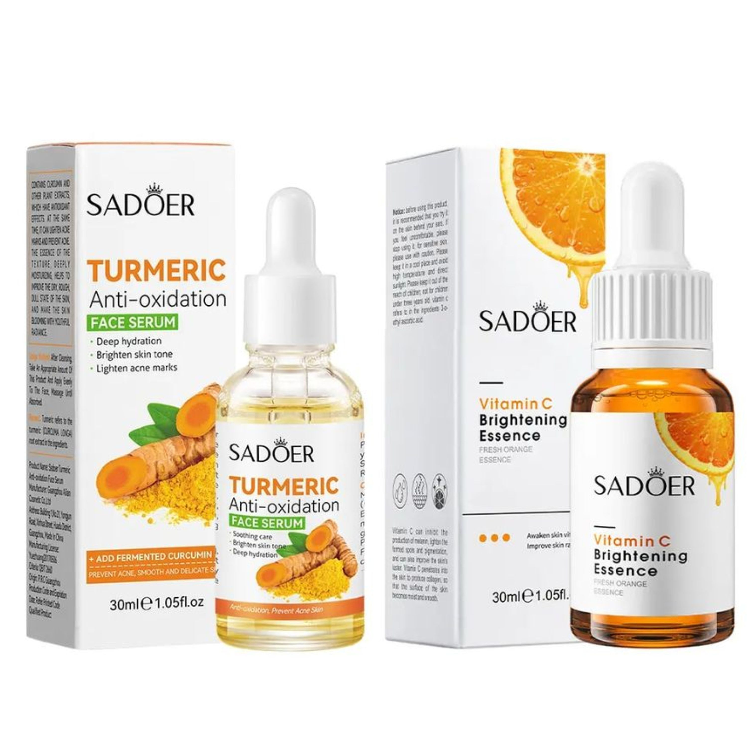 2 in 1 Tumeric Serum Anti Oxidation Serum, Oil Control Serum Plus Free Vitamin C Face Serum Essence, Anti Ageing , Anti Wrinkles, Dark Spots Corrector, Face Moisturizer, Skin Smoothening  Combo
