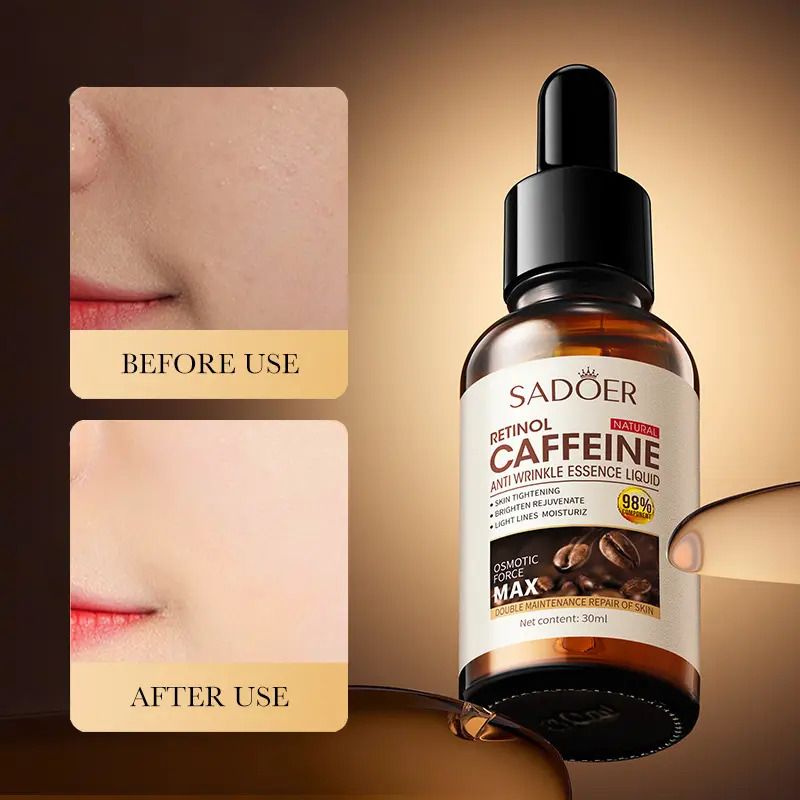 Sadoer 3 in 1, Retinol Caffeine Face Cream + Face Serum + Cleanser, Like Vitamin C, Offers Anti Wrinkles, Skin Rejuvenation, Moisturizing, Firming, Increase Skin Elasticity