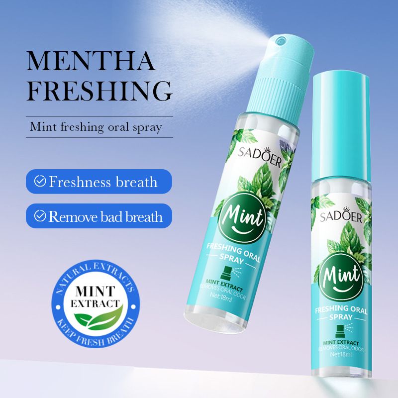 Sadoer Mint Oral Spray  Mouth Freshener Oral Spray Remove Bad Breath Mouth Spray Long-lasting Fresh Mouth Spray