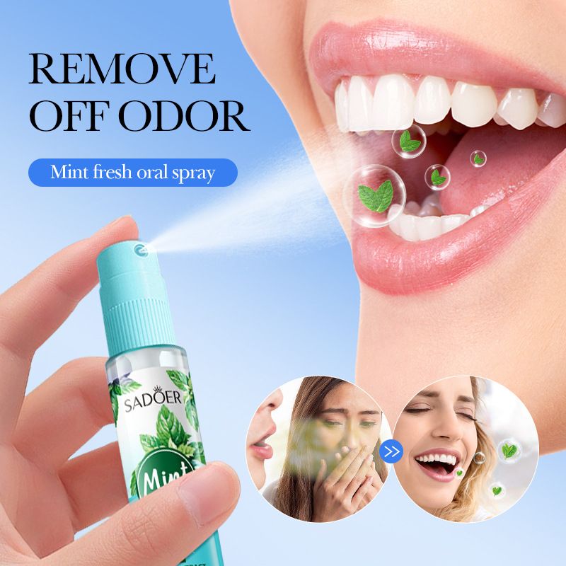Sadoer Mint Oral Spray  Mouth Freshener Oral Spray Remove Bad Breath Mouth Spray Long-lasting Fresh Mouth Spray