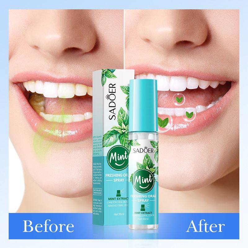 Sadoer Mint Oral Spray  Mouth Freshener Oral Spray Remove Bad Breath Mouth Spray Long-lasting Fresh Mouth Spray