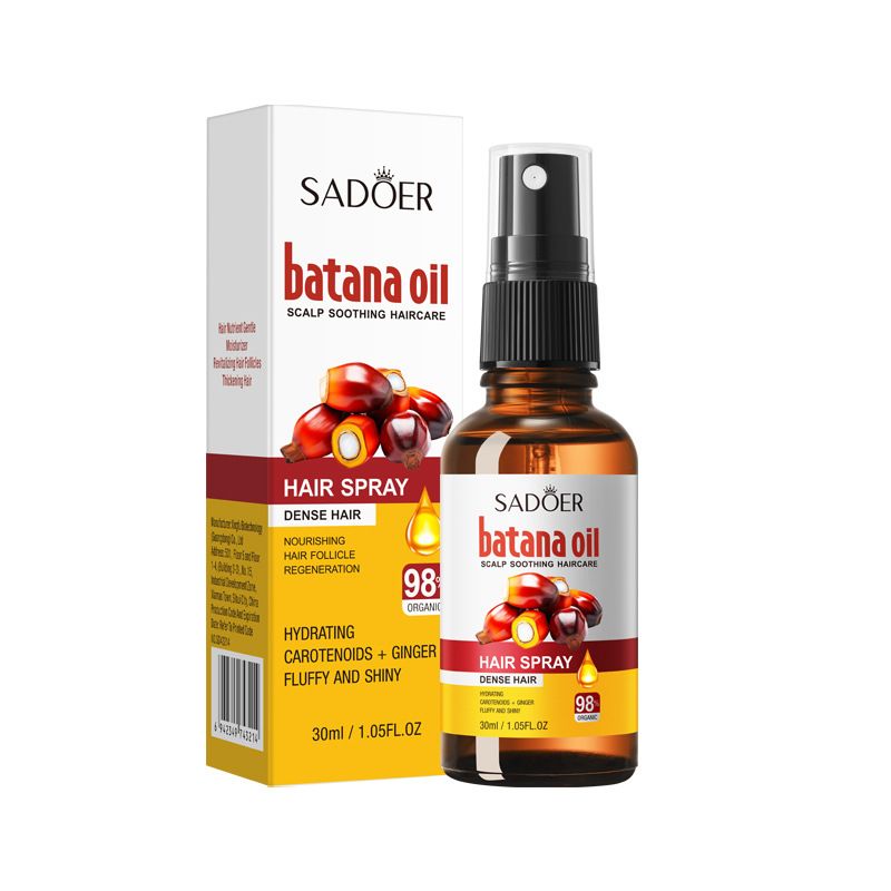 SADOER Batana Oil Hair Spray that Activates Hair Follicle, Hair Growth,  Hair Care, Scalp Care,Voluminous Dense Hair Growth, with Ginger and Hydrating Carotenoids For Fluffy Shiny Hair