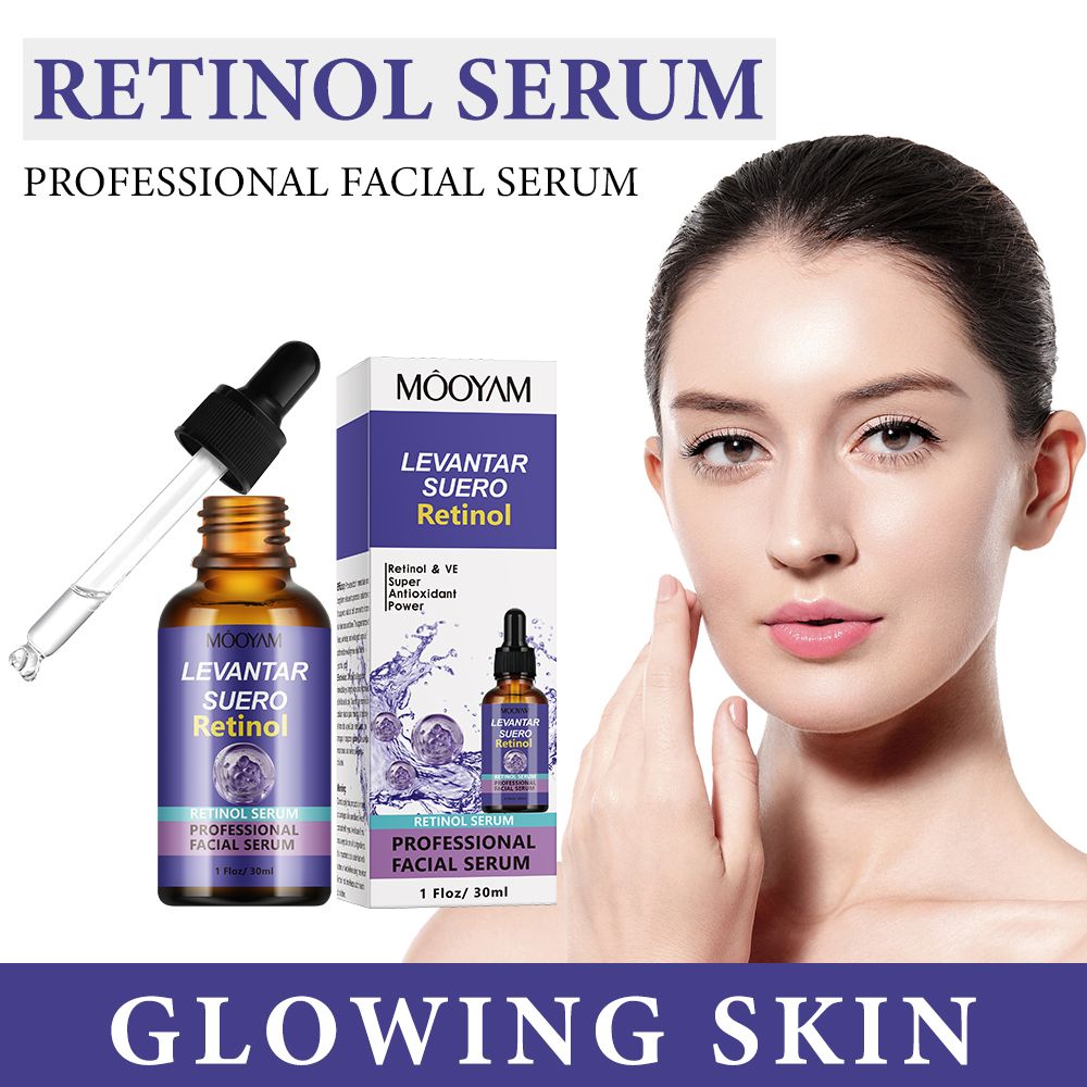 5 Pieces,  Salicylic Acid Acne Essence + Mooyam Retinol Firming Serum+ Vitamin C Face Brightening  + Hyaluronic Acid + Arbutin Rejuvenating  Essence, Skin Brightening, Moisturizing, Anti Wrinkles,