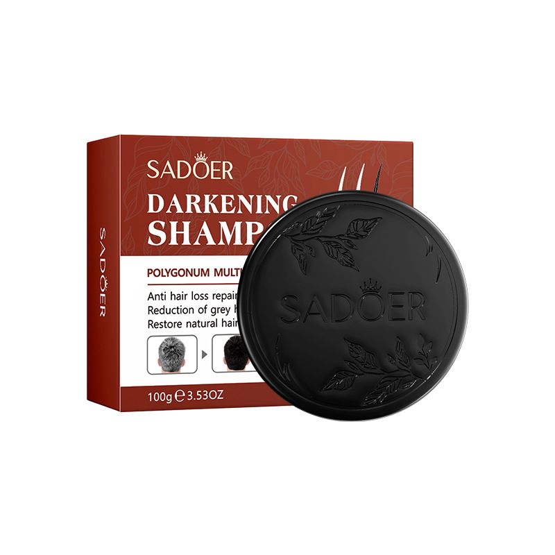 Sadoer Hair Darkening Shampoo, Anti Hairloss Repair Formular, Reduce Grrey Hair,Restore Natural Hair Color, polygonum multiflorum Anti Grey HairControls Oil and Dandruffs, Prevents Hairloss, Repair