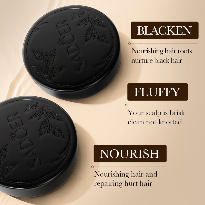 Sadoer Hair Darkening Shampoo, Anti Hairloss Repair Formular, Reduce Grrey Hair,Restore Natural Hair Color, polygonum multiflorum Anti Grey HairControls Oil and Dandruffs, Prevents Hairloss, Repair