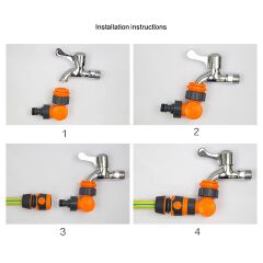 Garden Hose Connector Faucet Adapter For 1/2 Inch Hose Reel Cart Plastic Click-lock Quick ConnectionFor Watering Irrigation