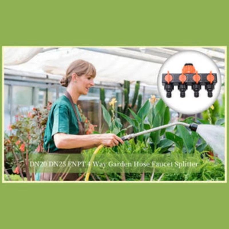 Garden Hose Pipe Splitter 4-Way Faucet Diverter Tap Hose Connector Splitter Four Independent Switches For Home Lawn Irrigation