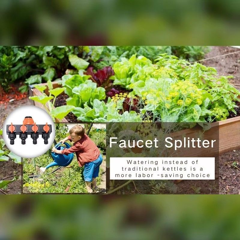 Garden Hose Pipe Splitter 4-Way Faucet Diverter Tap Hose Connector Splitter Four Independent Switches For Home Lawn Irrigation