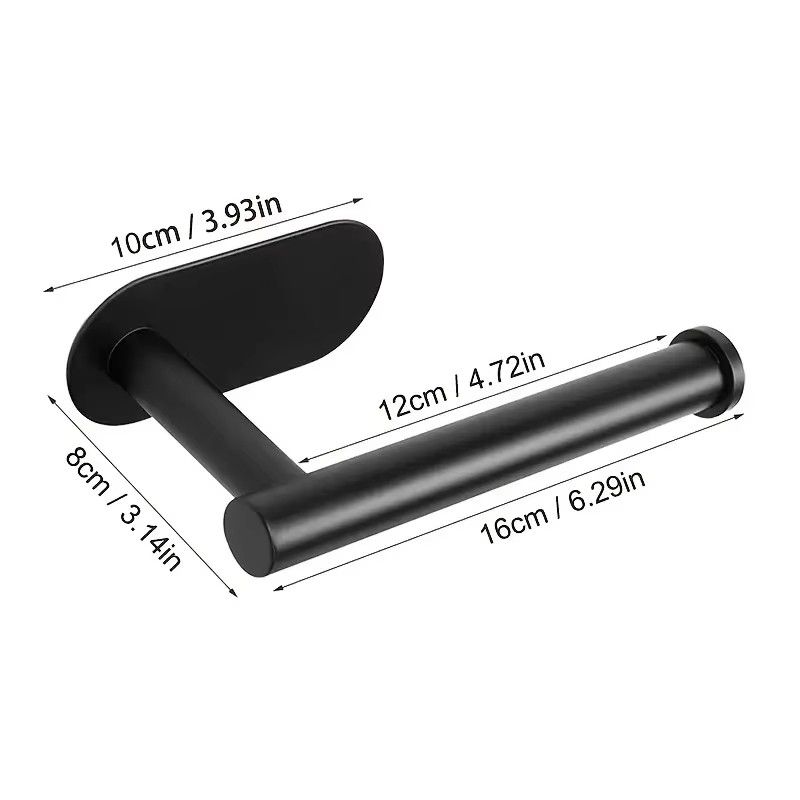 1pc Self-Adhesive Toilet Paper Holder, Wall-Mounted No Punching SUS304 Stainless Steel Tissue Towel Roll Dispenser For Bathroom