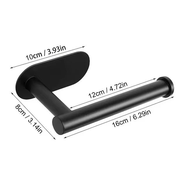 1pc Self-Adhesive Toilet Paper Holder, Wall-Mounted No Punching SUS304 Stainless Steel Tissue Towel Roll Dispenser For Bathroom
