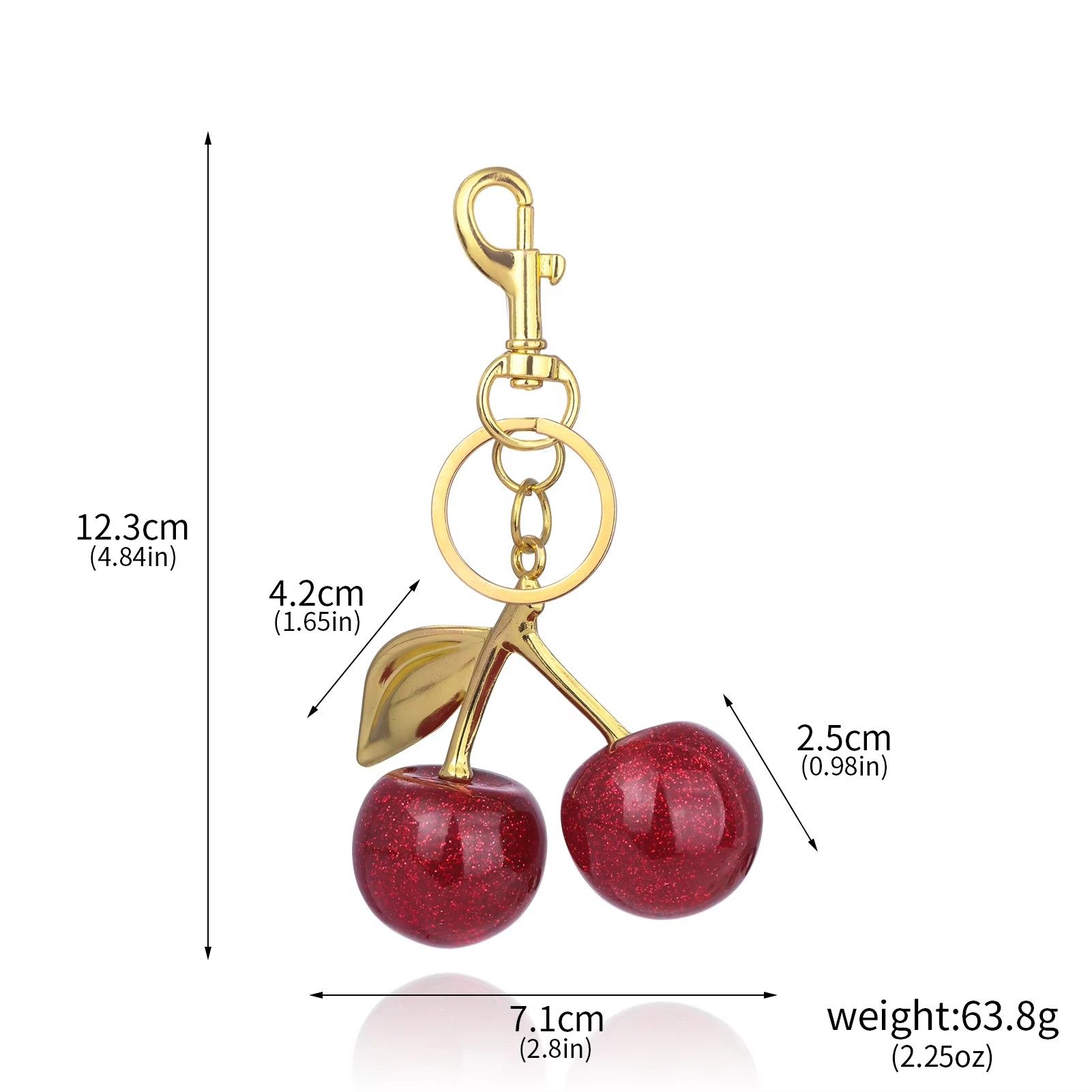 Fashion Delicious Red Cherry Keychain Summer Fruits Cherries Pendant Keyring For Women Men Jewelry Bag Key Accessories Gif