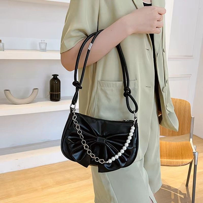 Minimalist Casual Handbag Niche Fashion Single Shoulder Underarm Bag Women Sweet Bow Crossbody Bag Casual сумка