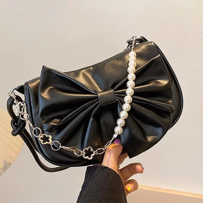 Minimalist Casual Handbag Niche Fashion Single Shoulder Underarm Bag Women Sweet Bow Crossbody Bag Casual сумка