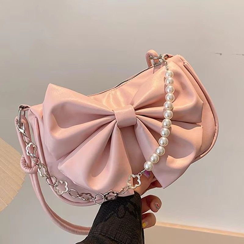 Minimalist Casual Handbag Niche Fashion Single Shoulder Underarm Bag Women Sweet Bow Crossbody Bag Casual сумка