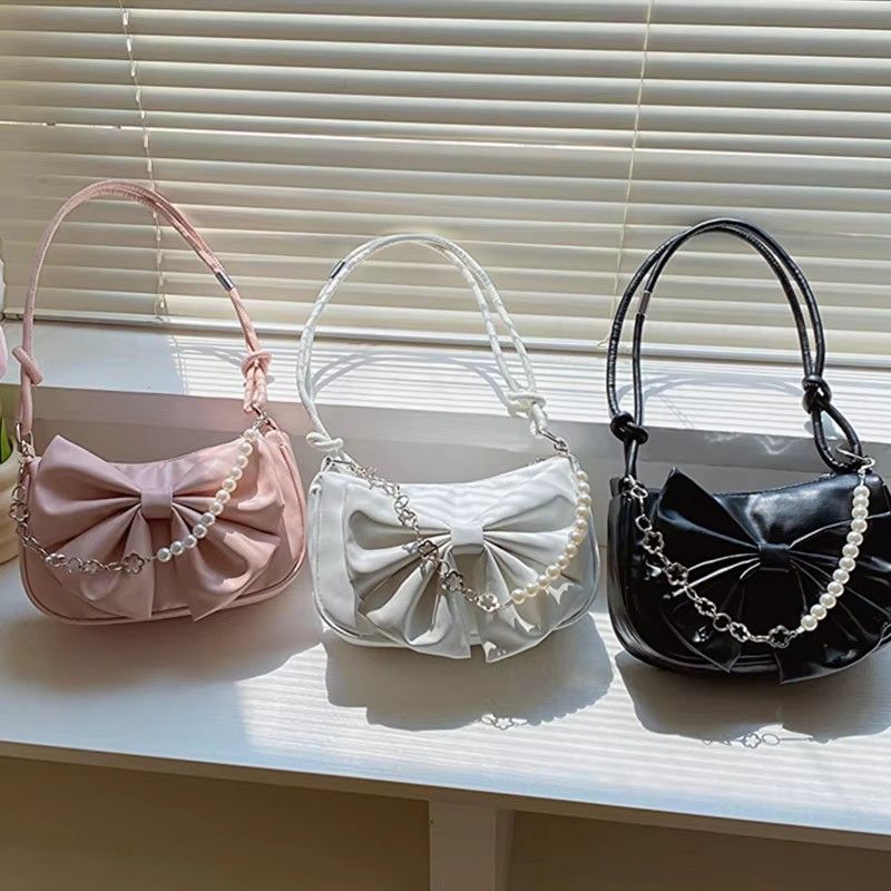Minimalist Casual Handbag Niche Fashion Single Shoulder Underarm Bag Women Sweet Bow Crossbody Bag Casual сумка