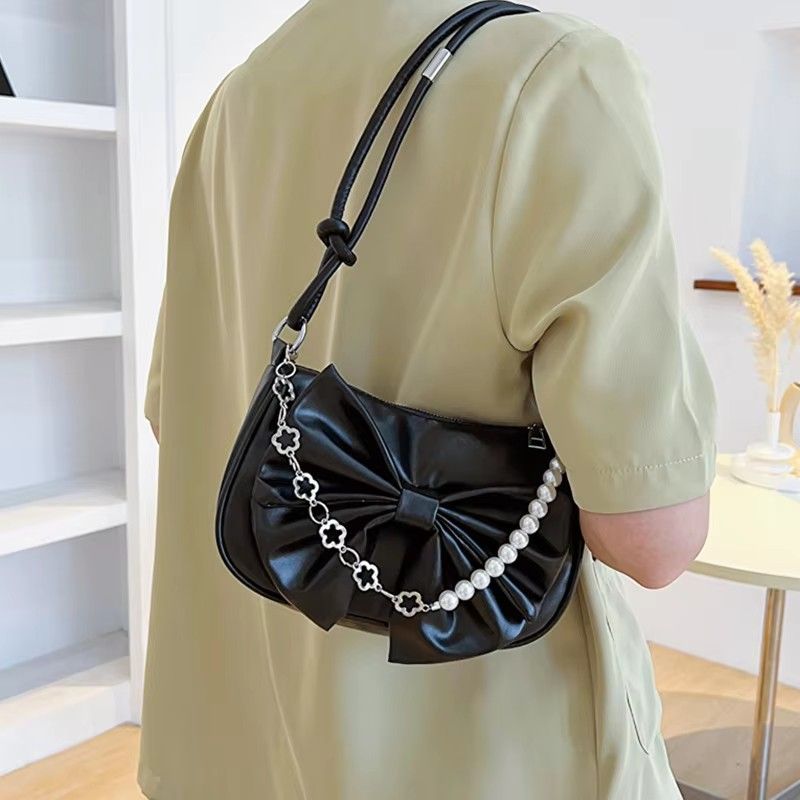 Minimalist Casual Handbag Niche Fashion Single Shoulder Underarm Bag Women Sweet Bow Crossbody Bag Casual сумка