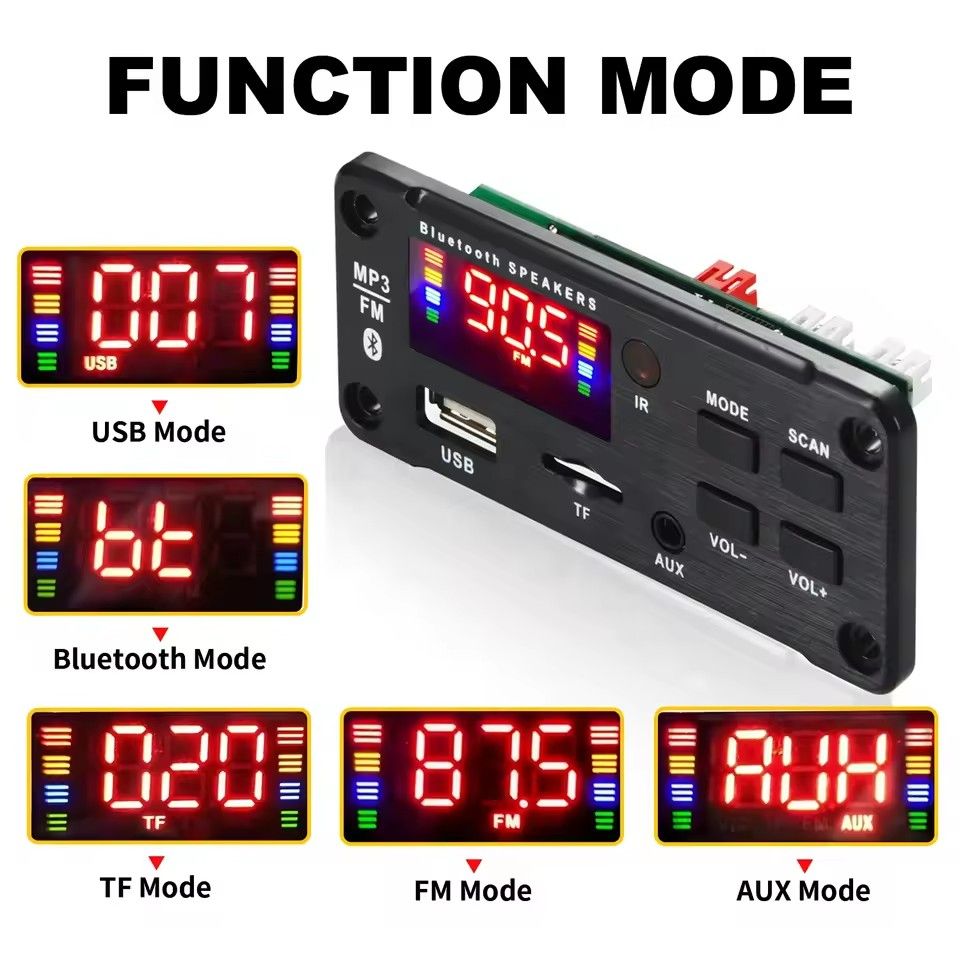 2*25W amplifier MP3 Player Decoder Board 18V Bluetooth 5.0 50W amplifier Car FM Radio Module Support TF USB AUX